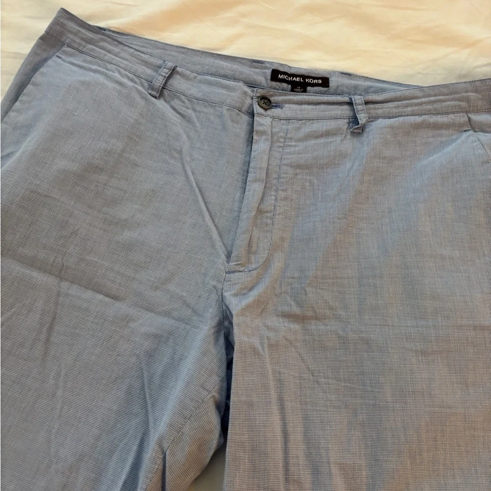 Michael Kors Men's Light Blue Flat Front Shorts